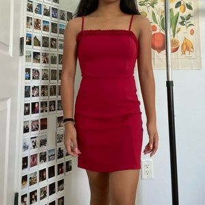 red bodycon dress